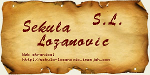 Sekula Lozanović vizit kartica
